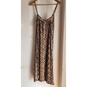 PrettyLittleThing Snakeskin Print Midi‎ Dress Spaghetti Strap Size 4